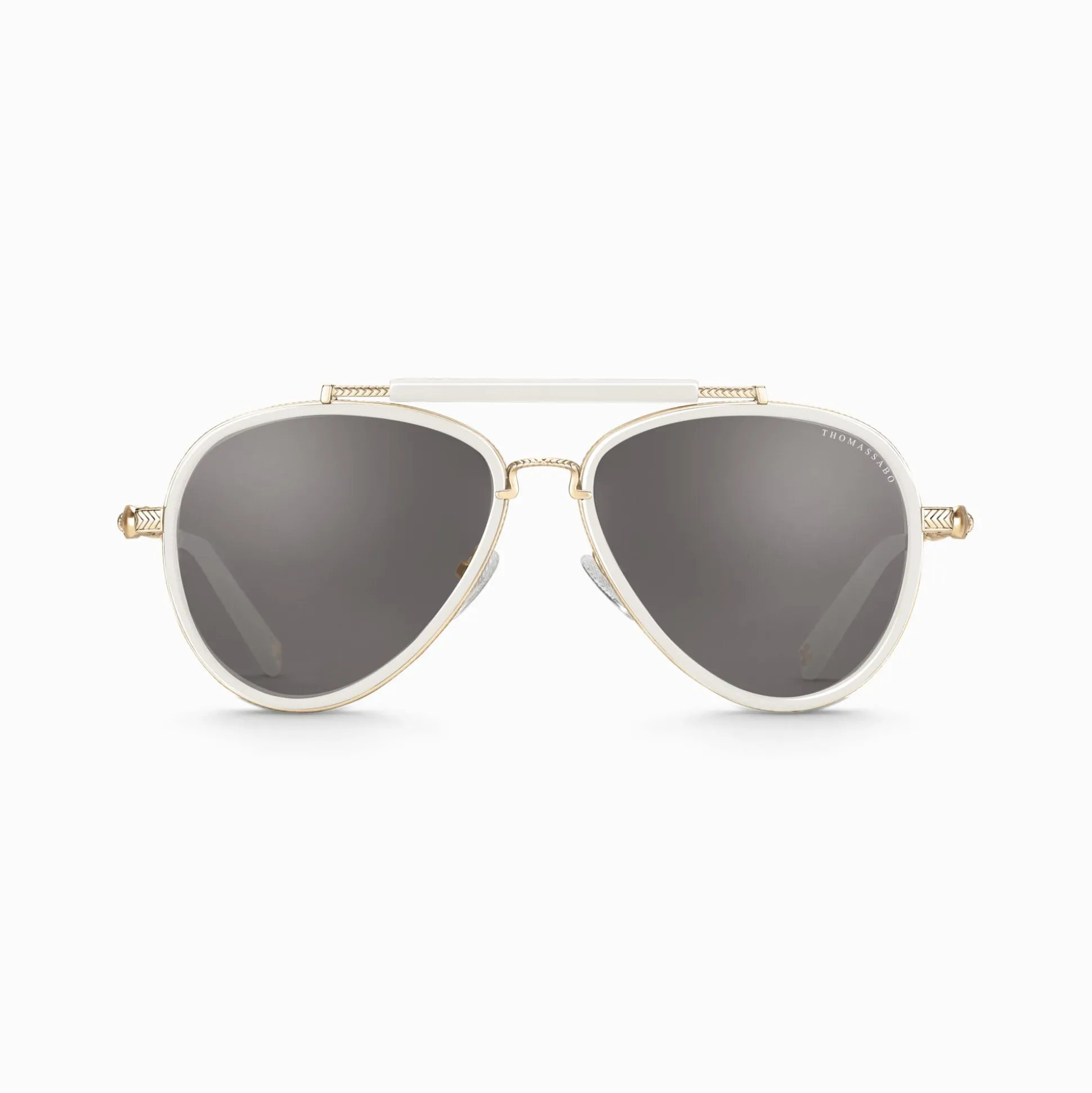 Store Sonnenbrille HARRISON Pilotenform weiß und beige-gold Damen Sonnenbrillen|Sonnenbrillen