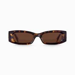 Discount Sonnenbrille Kim schmal rechteckig Havanna Damen Sonnenbrillen