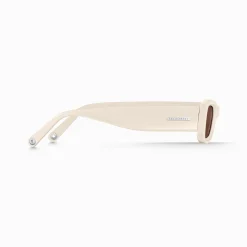 Outlet Sonnenbrille Kim schmal rechteckig beige Damen Sonnenbrillen