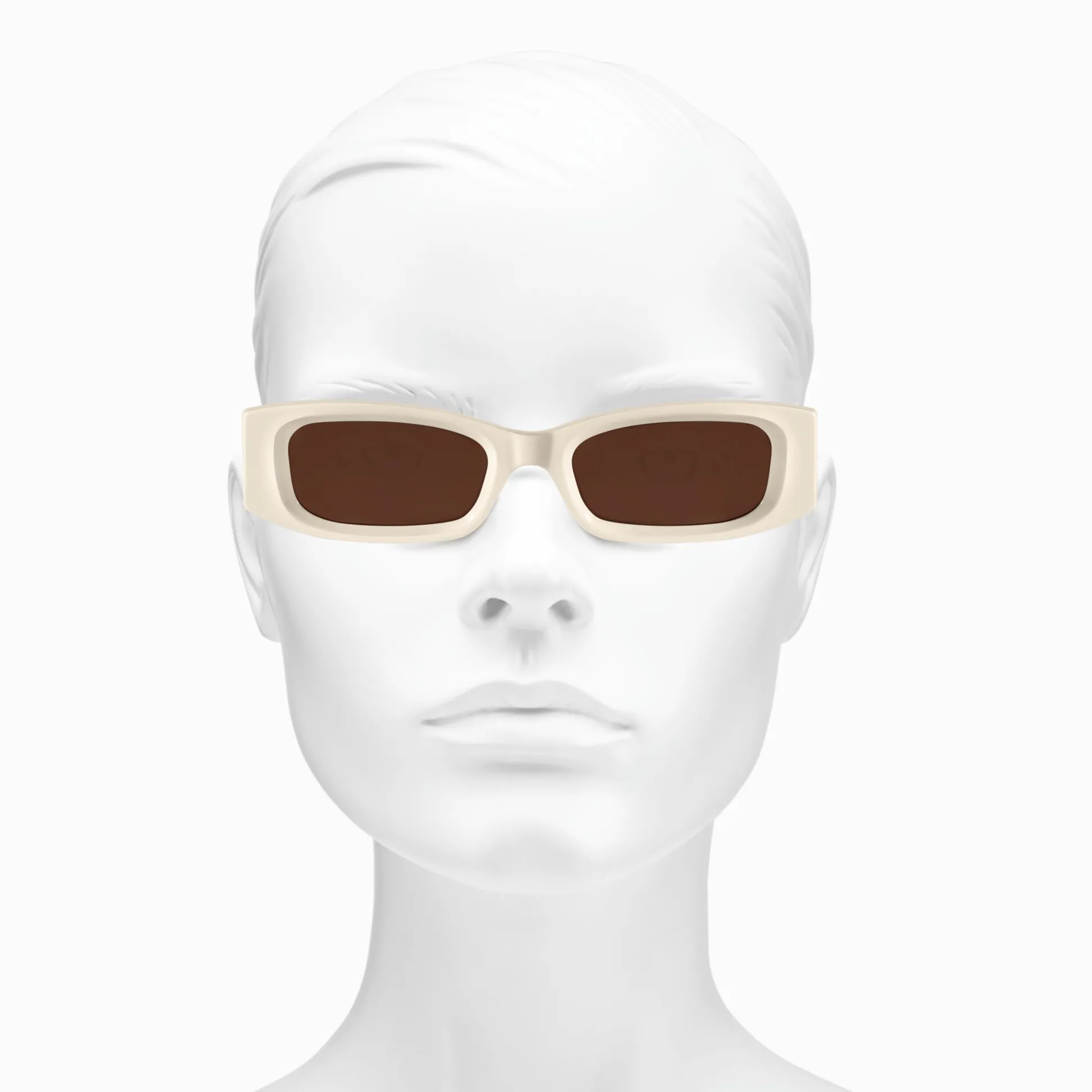 Outlet Sonnenbrille Kim schmal rechteckig beige Damen Sonnenbrillen