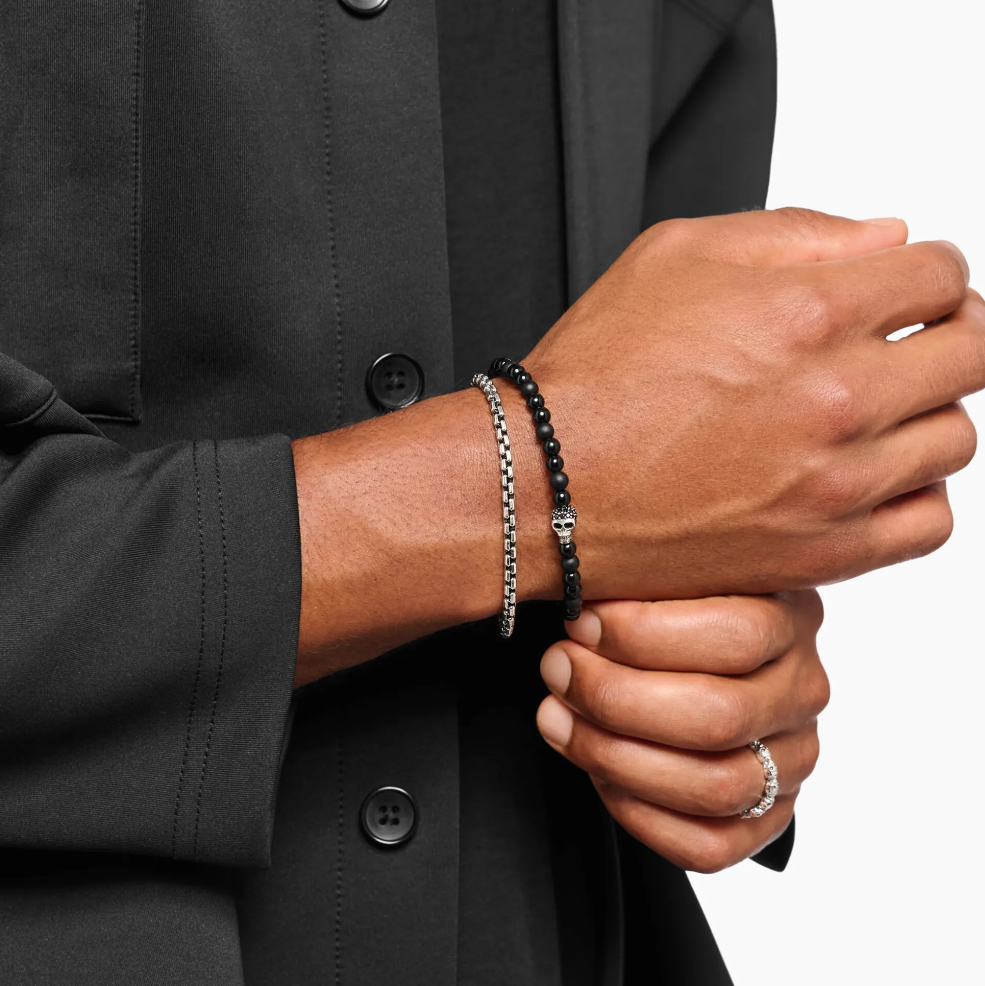 Best Talisman-Armband Skull mit Obsidian Damen Armbänder|Armbänder