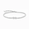 Cheap Tennisarmband Infinity mit weißen Steinen Silber Damen Armbänder