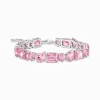 Hot Tennisarmband mit 20 pinkfarbenen Steinen Silber Damen Armbänder|925 Silber