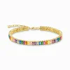 Sale Tennisarmband mit bunten Steinen vergoldet Damen Armbänder