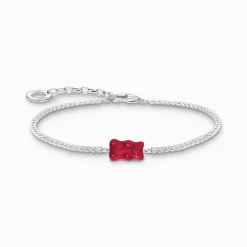 Best Tennisarmband mit rotem Goldbären Silber Damen Armbänder|Armbänder