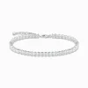 Fashion Tennisarmband mit weißen Steinen Silber Damen Armbänder