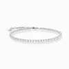 Fashion Tennisarmband mit weißen Steinen Silber Damen Armbänder|925 Silber