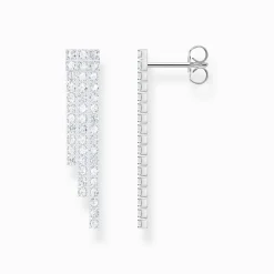 Shop Wasserfall-Ohrringe mit weißen Steinen Silber Damen Ohrringe|925 Silber